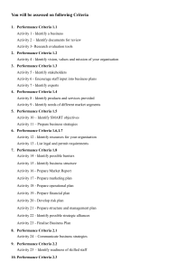Business Plan Assessment Criteria & Development Guide