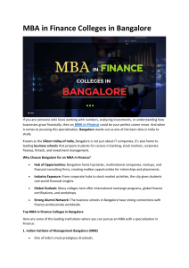 MBA in Finance Colleges in Bangalore: Top Institutes & Career Paths