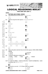 MDCAT Logical Reasoning Test: Unit 1 Practice Questions