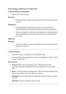 Goals, Strategy, and Efficiency in Organizations: A Study Guide