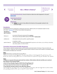 Intro SQ 1 What is history 