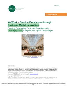 WeWork Case Study: Service Excellence, Business Model Innovation, Data