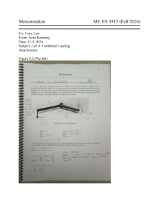 Mechanical Engineering Lab Report: Combined Loading Stresses & Strains
