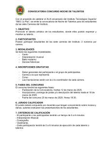 Convocatoria Concurso Noche de Talentos ISEC La Paz 2025