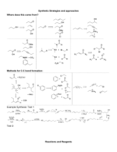 Organic Chemistry: Synthetic Strategies & C-C Bond Formation