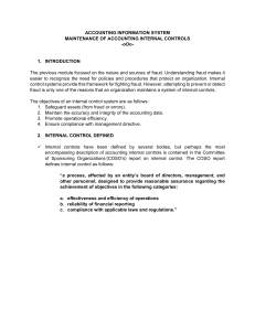 Accounting Internal Controls: COSO, PDC Model, Risk Assessment