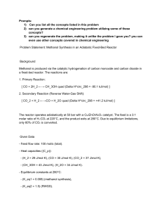 Methanol Synthesis Adiabatic Reactor: Chemical Engineering Problem
