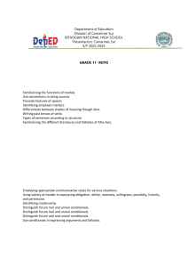 Grade 11 English Curriculum: Modals, Conditionals, Literature