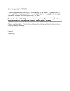 HRM3706 Prescribed Book: Performance Management Details
