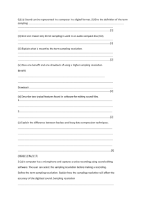 Computer Science Exam Questions: Digital Sound, Images & Compression