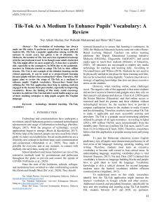 TikTok for Vocabulary: Enhancing English Learning in Pupils