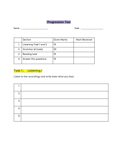 English Language Progression Test: Grammar, Reading, Listening Skills