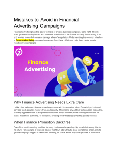 Financial Advertising Mistakes: Avoid Pitfalls & Boost Campaigns