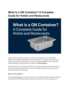 What is a GN Container? Complete Guide for Hotels & Restaurants