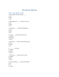 English Practice Test: Grammar, Vocabulary & Verb Tenses