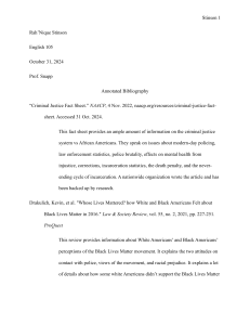 Annotated Bibliography: Racial Injustice & Criminal Justice System