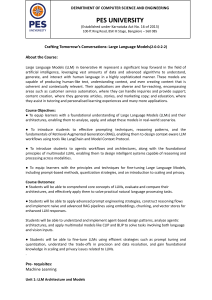 PES University: Large Language Models Course Syllabus & Outcomes