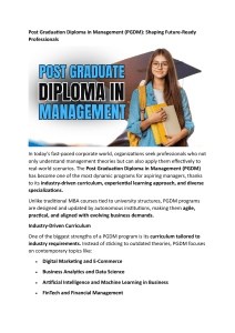 Post Graduation Diploma in Management (PGDM): Future-Ready Professionals