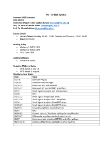 ITU EEF262E Syllabus Summer 2025: Microelectronics Course Details