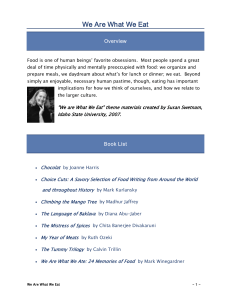 We Are What We Eat: Food, Culture, and Identity Discussion Guide