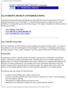 Parking Design Considerations: USAF Landscape Design Guide