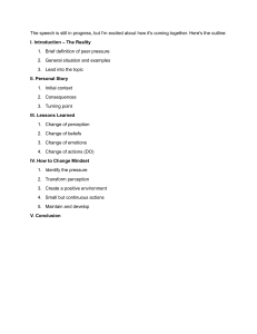 Peer Pressure Speech Outline: Changing Mindset & Lessons Learned