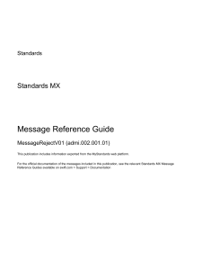 SWIFT MX MessageRejectV01 (admi.002.001.01) Reference Guide