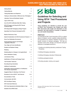 ISTA Packaging Test Procedures & Projects: Selection & Use Guidelines