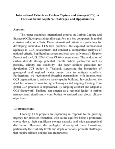 International CCS Criteria: Saline Aquifers, Challenges & Thailand Policy