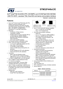 STM32F446xC/E Datasheet: Arm Cortex-M4 MCU Features & Specs