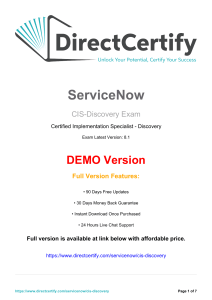 CIS-Discovery | ServiceNow Certified Implementation Specialist – Discovery