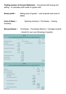 Income Statement Trading Section: Gross Profit & Cost of Sales Explained