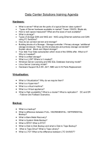Data Center Solutions Training Agenda: Hardware, Virtualization, Backup