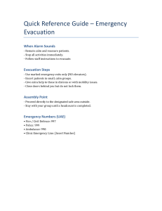 Emergency Evacuation Quick Reference Guide - Safety Procedures