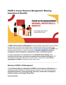 PGDM in HR Management: Meaning, Importance, Benefits & Career Paths