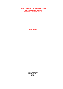 Web-Based Library Application Development Project Report Template