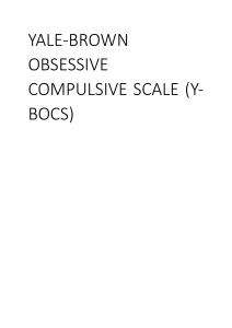 Yale-Brown Obsessive-Compulsive Scale (Y-BOCS): Overview & Scoring