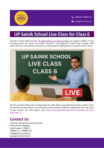 UP Sainik School Live Class for Class 6