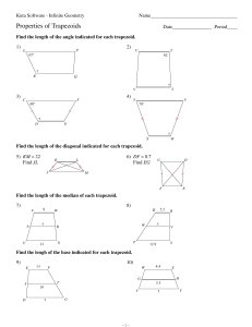 Properties of Trapezoids Geometry Worksheet