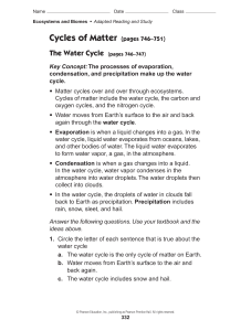 Ecosystems & Biomes: Cycles of Matter - Water, Carbon, Oxygen, Nitrogen