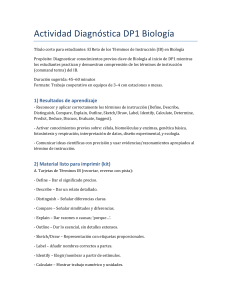 Actividad Diagn&oacute;stica DP1 Biolog&iacute;a: T&eacute;rminos de Instrucci&oacute;n IB