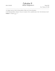 Calculus II Written Assignment 6: Limits & Series Problems