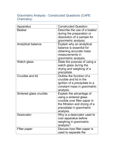 Gravimetric Analysis: CAPE Chemistry Constructed Questions & Lab Apparatus