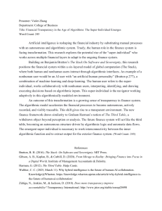 AI & Finance: The Super-Individual & Algorithmic Transparency
