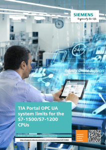 TIA Portal OPC UA System Limits for S7-1500/S7-1200 CPUs - Siemens
