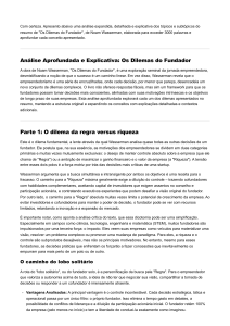 Os Dilemas do Fundador: An&aacute;lise Aprofundada de Noam Wasserman