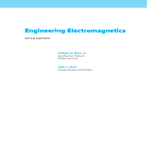 Engineering Electromagnetics 9th Ed. Hayt & Buck