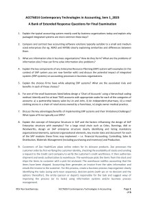 Accounting Technologies Exam Questions