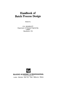 Handbook of Batch Process Design: Chemical Engineering & Operations