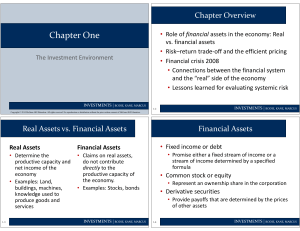 Investments: Financial Assets, Markets & 2008 Crisis Overview
